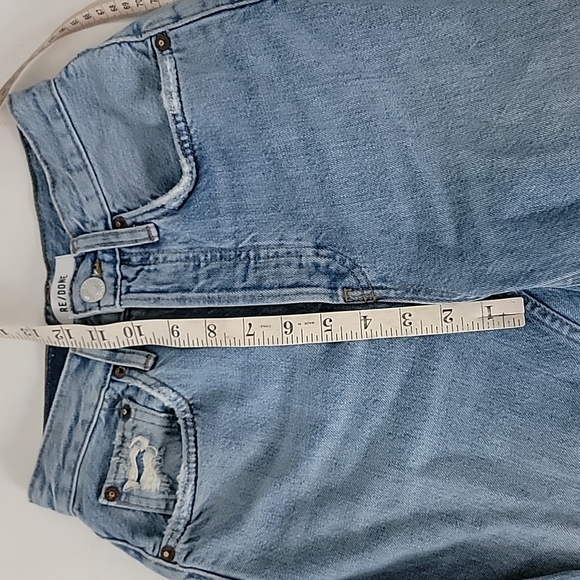 Redone 70s Ultra High Rise Stovepipe Worn Blue Wash New With Tags Size 23 - Picture 7 of 7